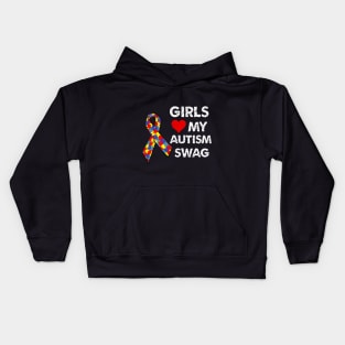 girls love my autism swag Kids Hoodie